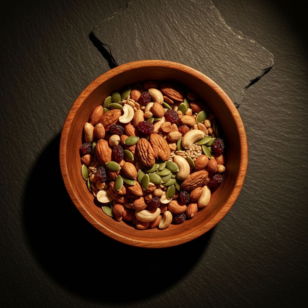 Bowl of mixed nuts and seeds